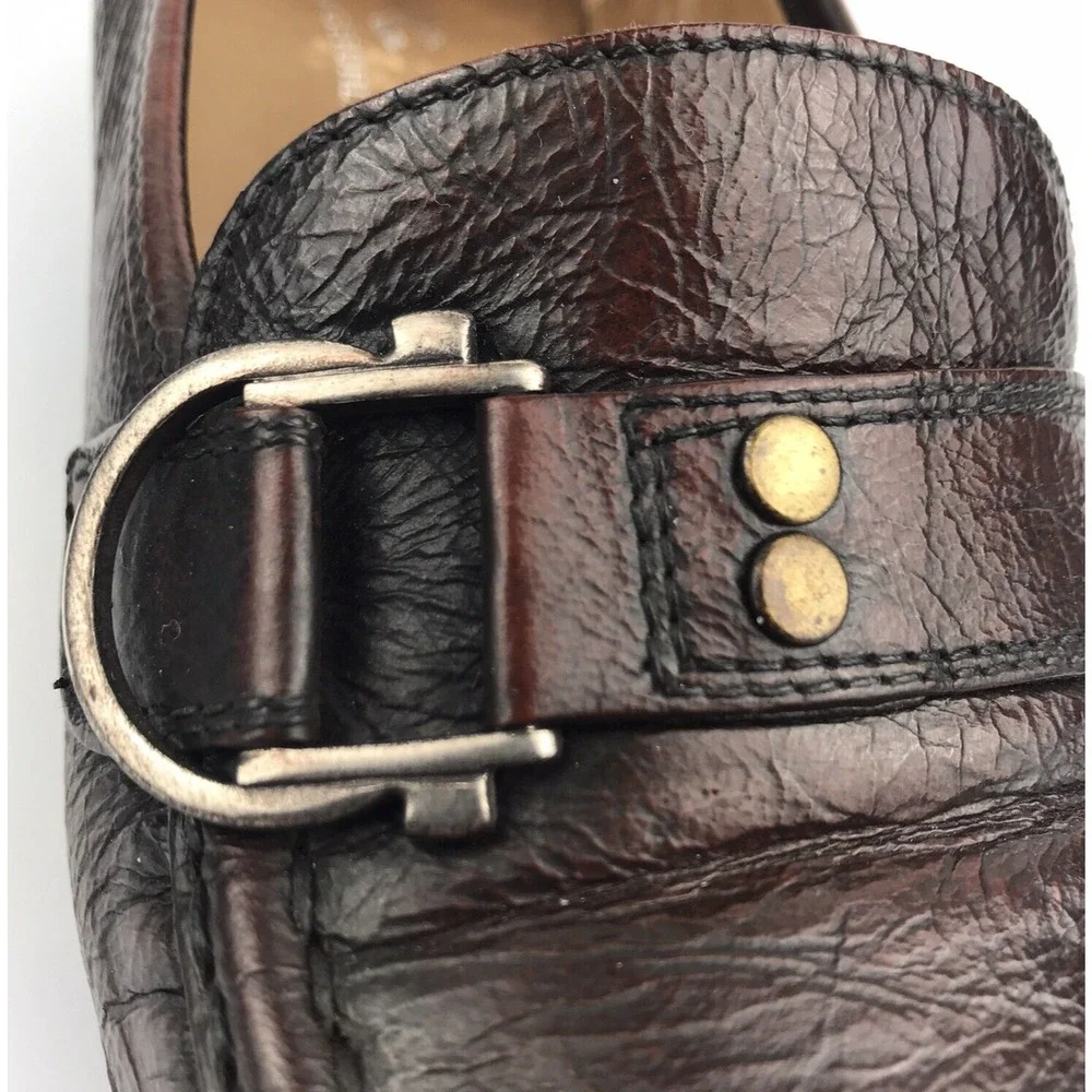 SIOUX Germany Loafers Block Heel Brown Leather Square Toe Women's Size 5.5 UK
